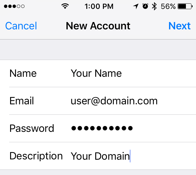 User information first page