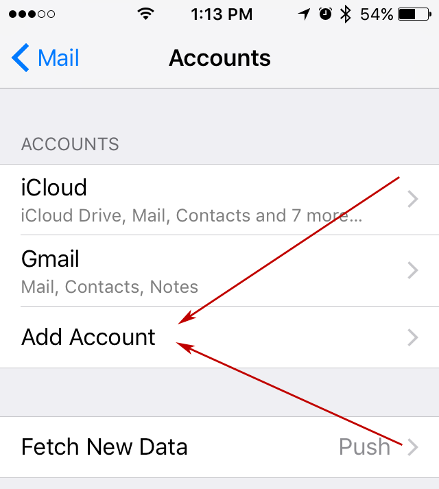 click on add an account
