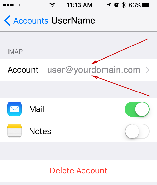 click on your email