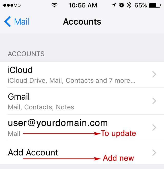 click on add an account