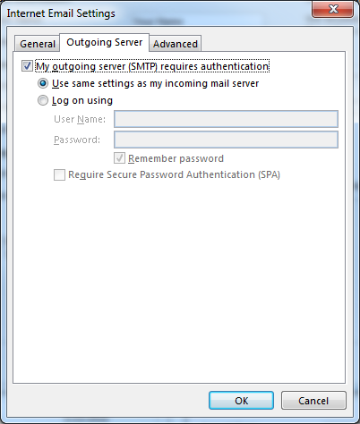 click my outgoing server requires authentication.